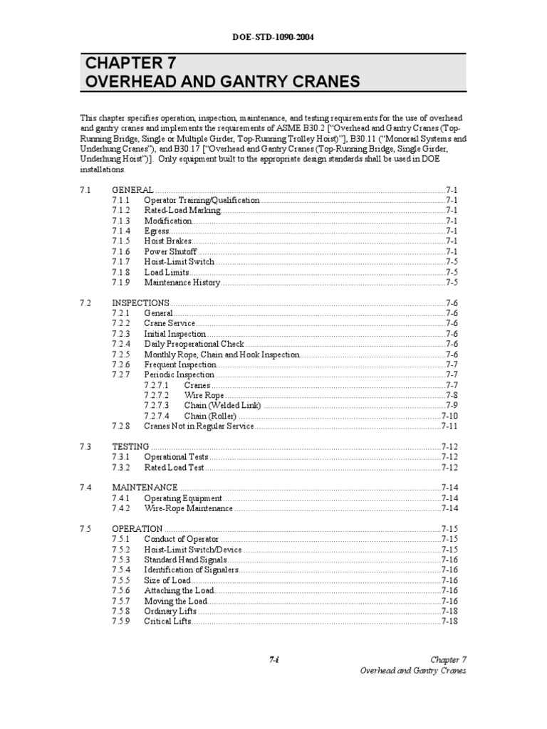 Overhead and Gantry Crane Standards | PDF | Crane (Machine) | Elevator