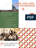 2023 Kawai Corporation Internship Recruitment Poster