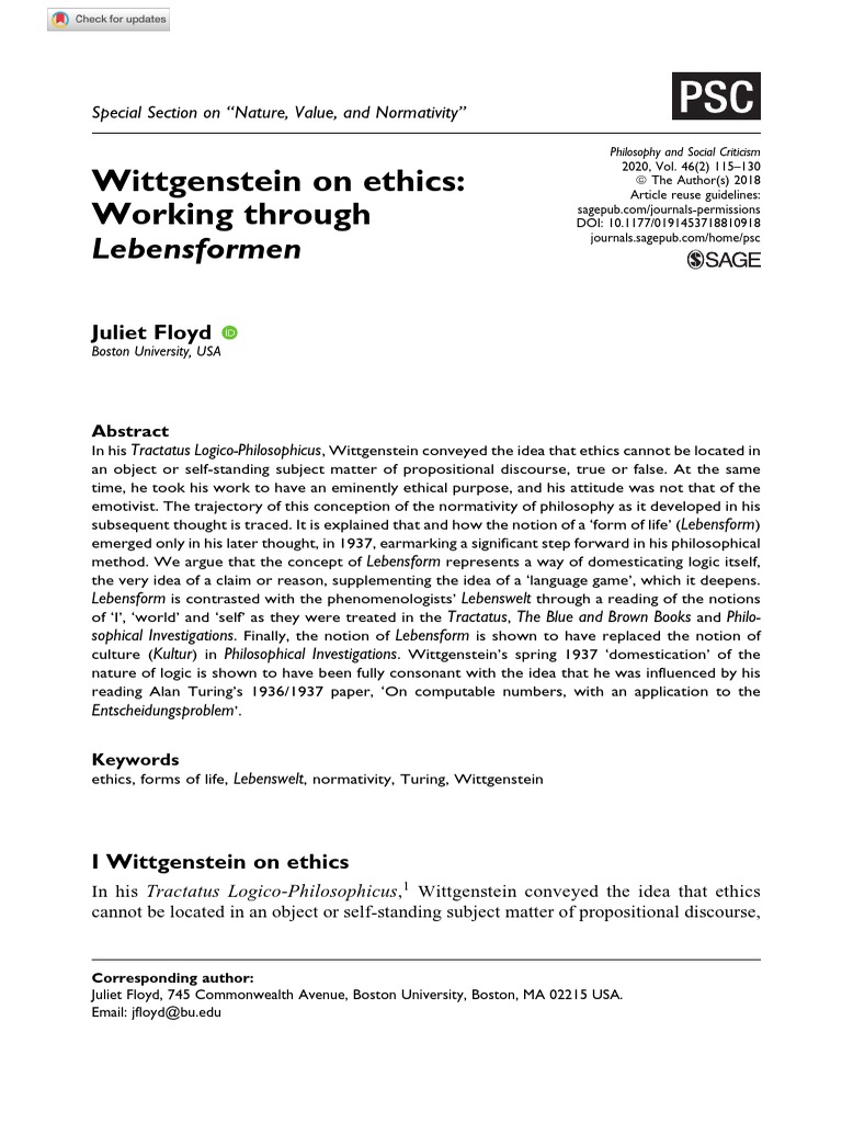 Wittgenstein on ethics working through lebensformen pdf concept