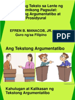 Tekstong Argumentatibo at Prosidyural