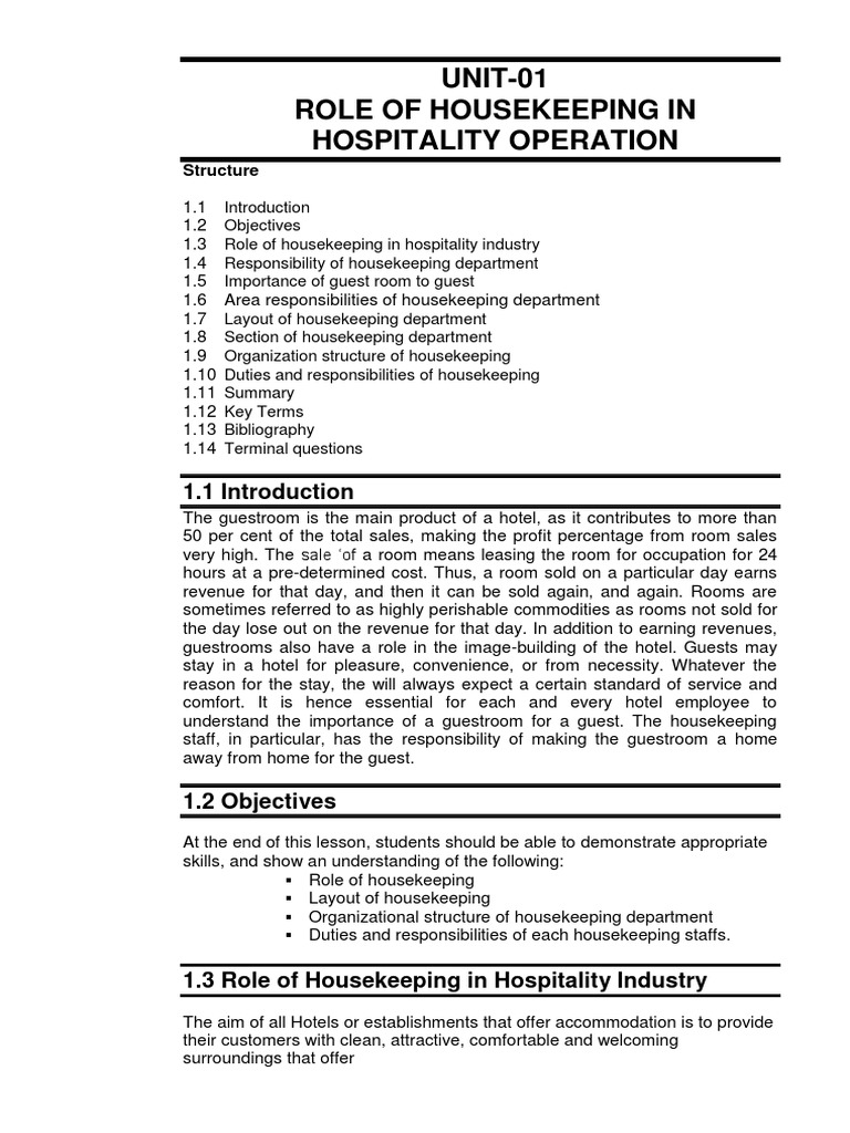 Housekeeping's Role in Hospitality | PDF | Housekeeping | Laundry