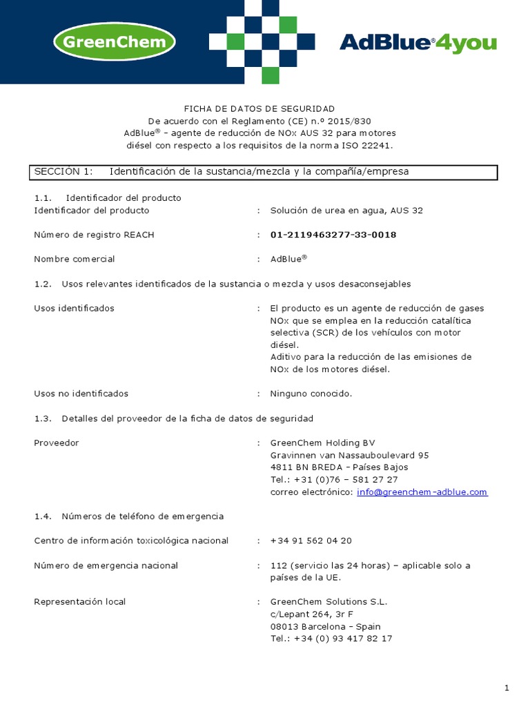 Adblue Iso 22241 | PDF | Amoníaco | Residuos