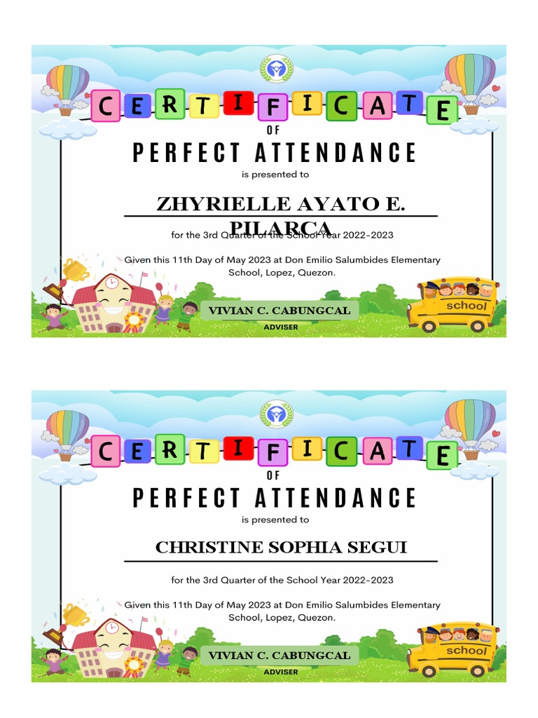 Perfect Attendance PDF