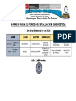 Horario para Evaluacion Diagnostica