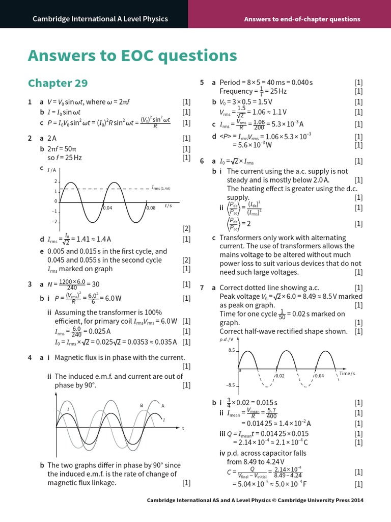 Answers To End of Chapter Questions Camb PDF Rectifier Diode