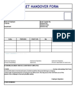 Asset Handover Form