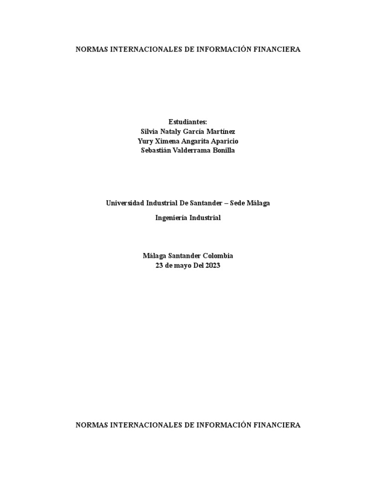 Normas Internacionales de Información Financiera | PDF | normas ...