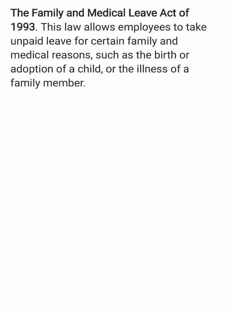 The Family And Medical Leave Act Of 1993 230529 200851 Pdf