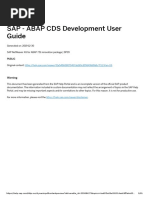 SAP - ABAP CDS Development User Guide: Warning