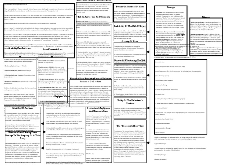 10d Negligence Flow (Main 5) PDF Negligence Damages