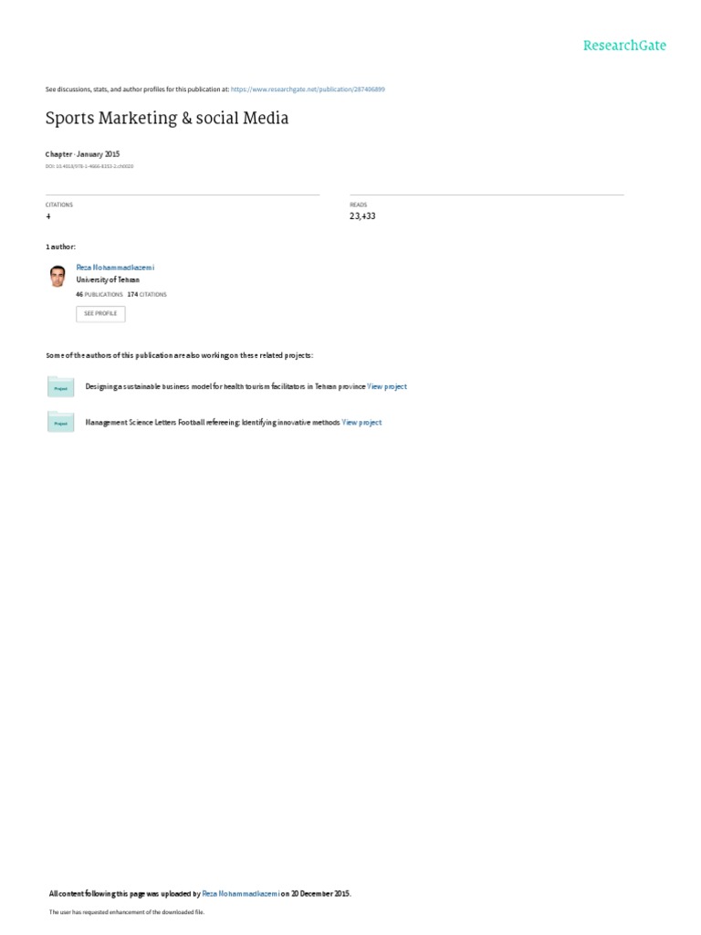 2015 - Handbook - Social Media and Sport Management | PDF | Popular ...