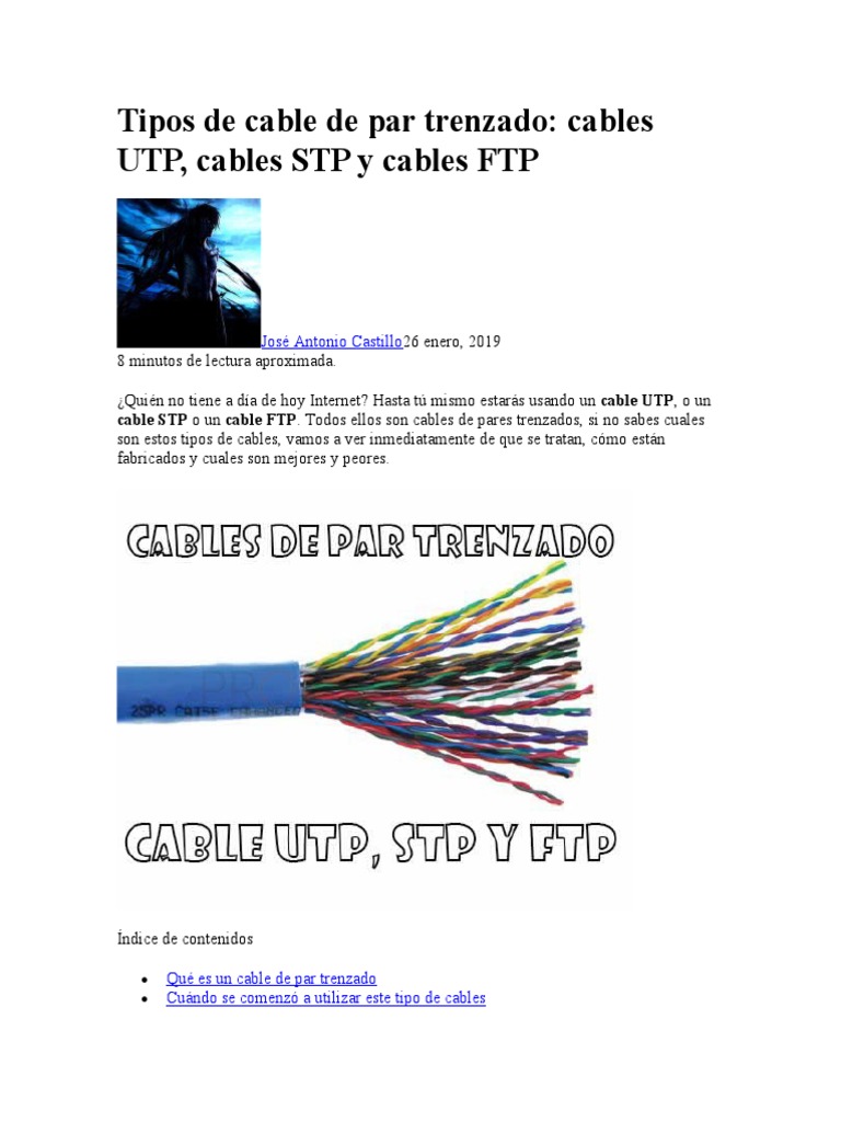 Tipos de Cables de Par Trenzado | PDF