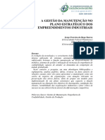 A Gestão Da Manutenção No Plano Estratégico Dos Empreedimentos Industriais