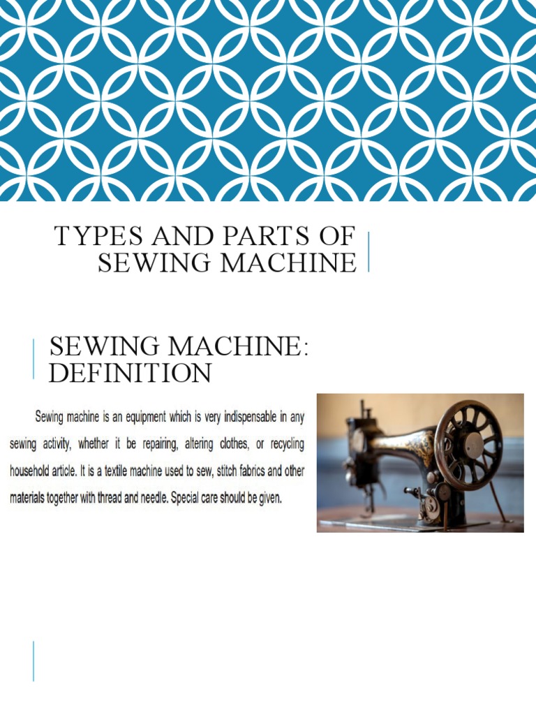 Types and Parts of Sewing Machine PDF
