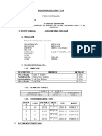 Memoria Descriptiva