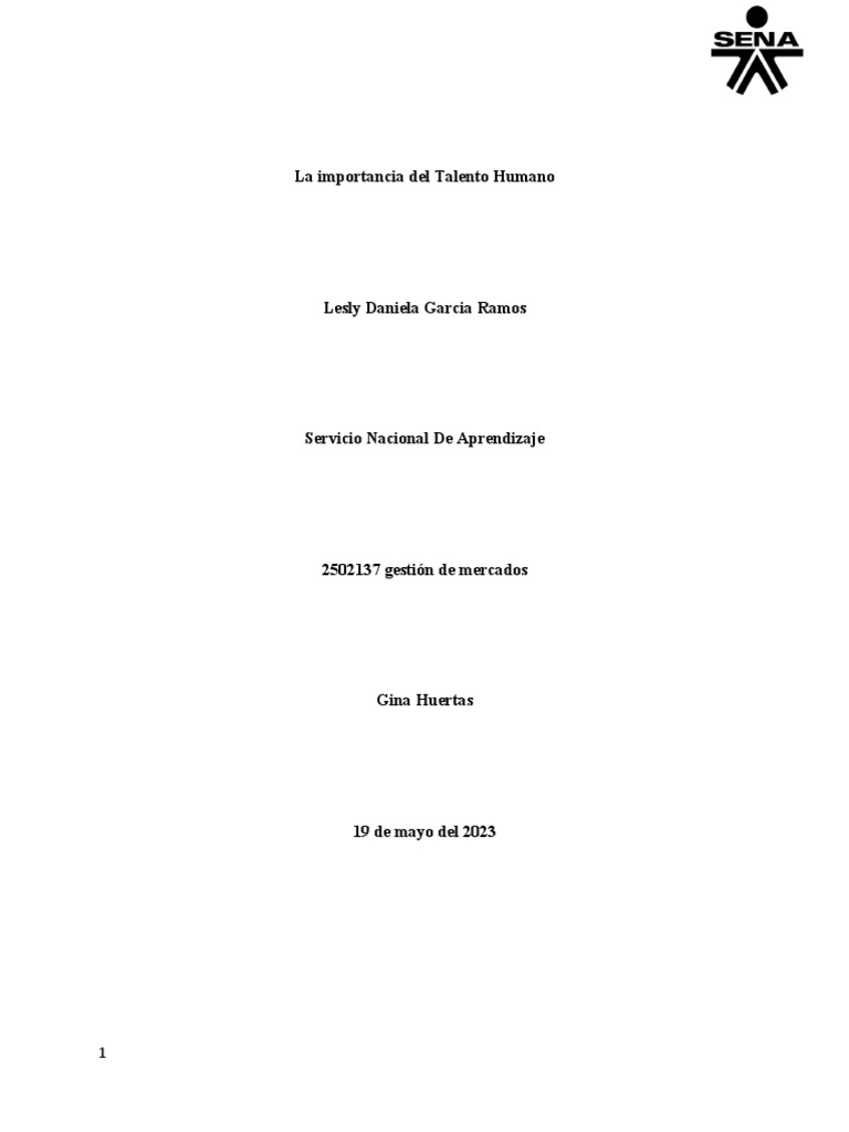 Importancia Del Talento Humano en Una Organizacion 332 | PDF