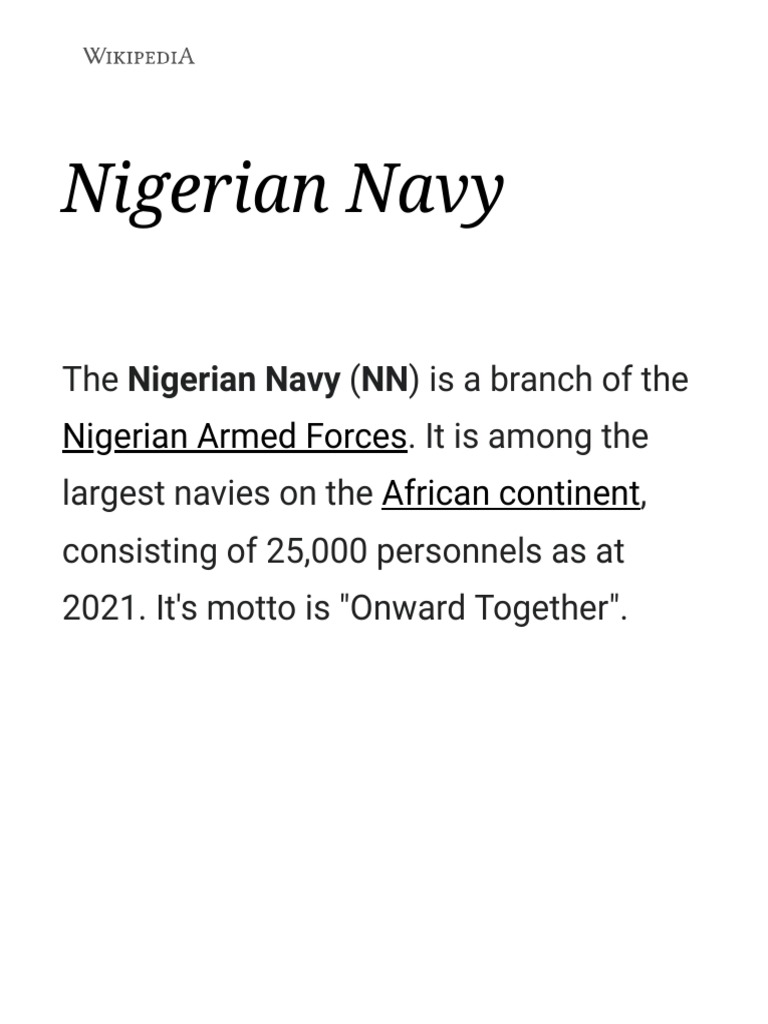 Nigerian Navy Wikipedia PDF Military Science Ships