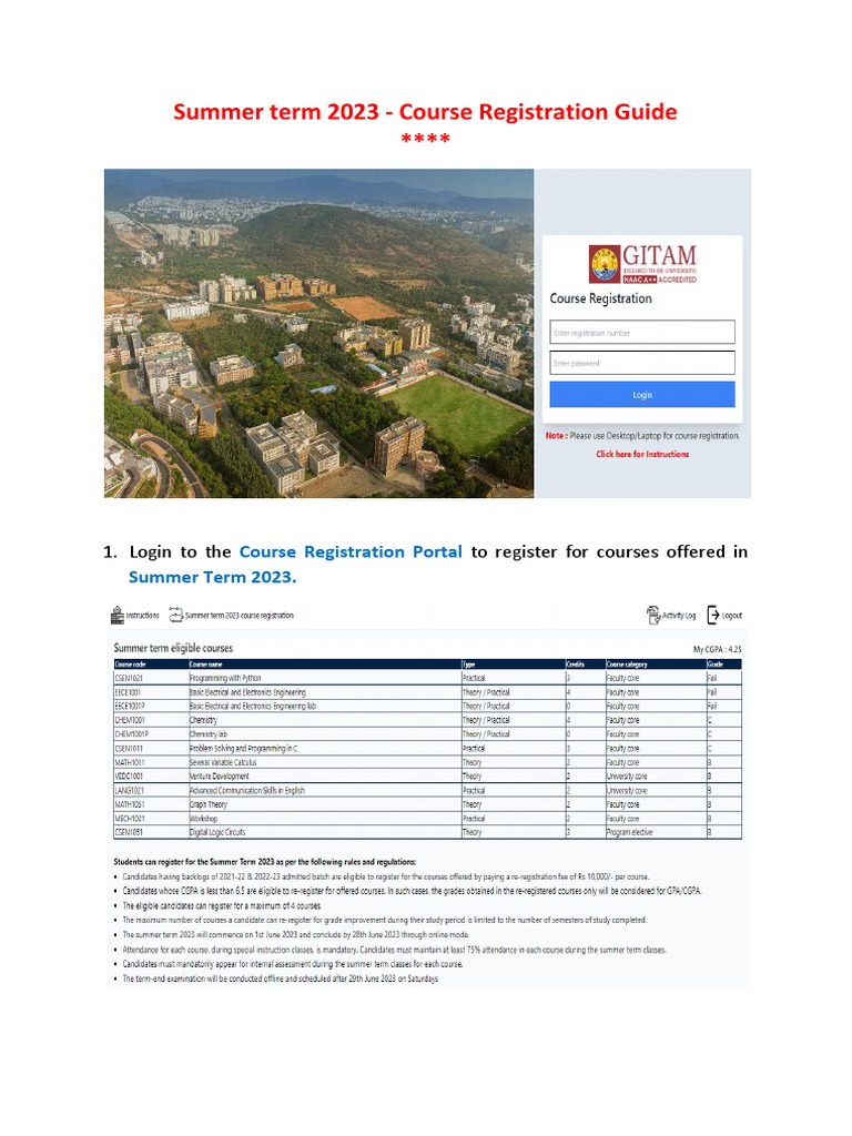 Summer Term 2023Course Registration Guide PDF
