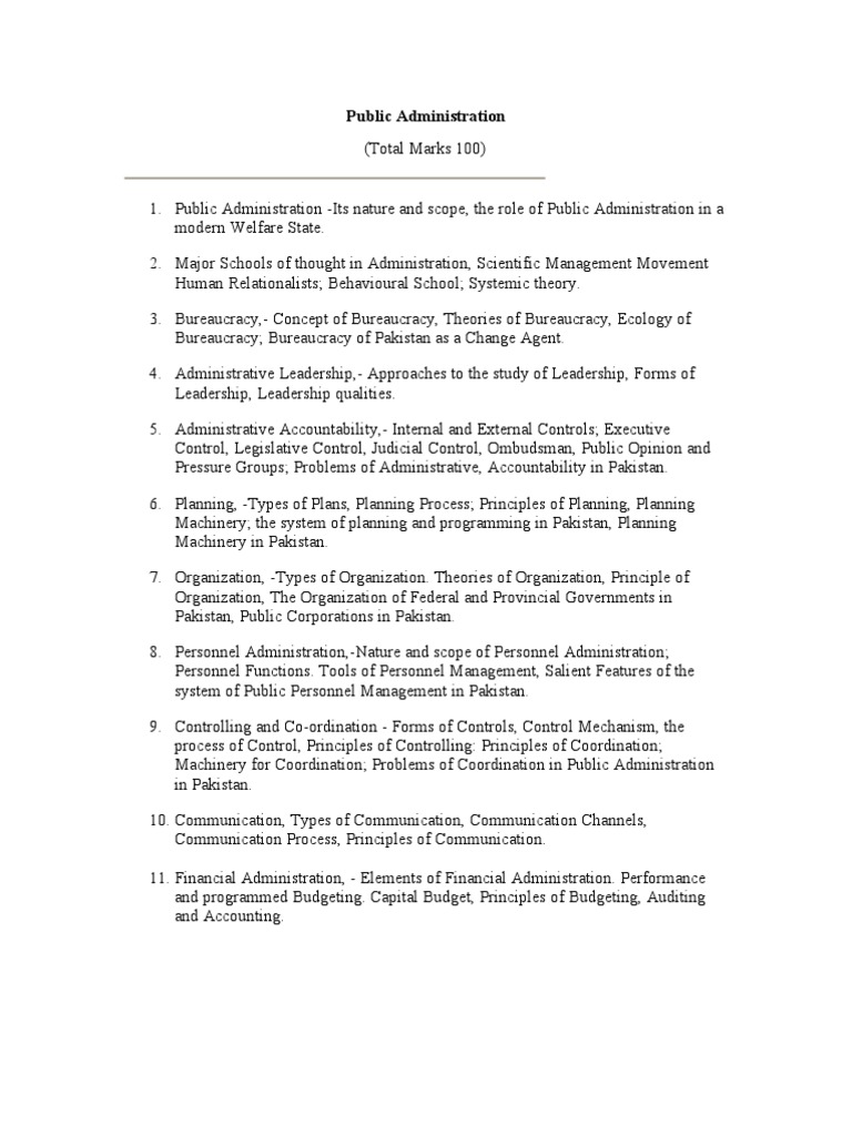 Public Administration in Pakistan: Scope & Theories | PDF | Public ...