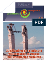 Litio: Cambios en La Industria y Suspenso en Torno A Su Industrialización en Bolivia
