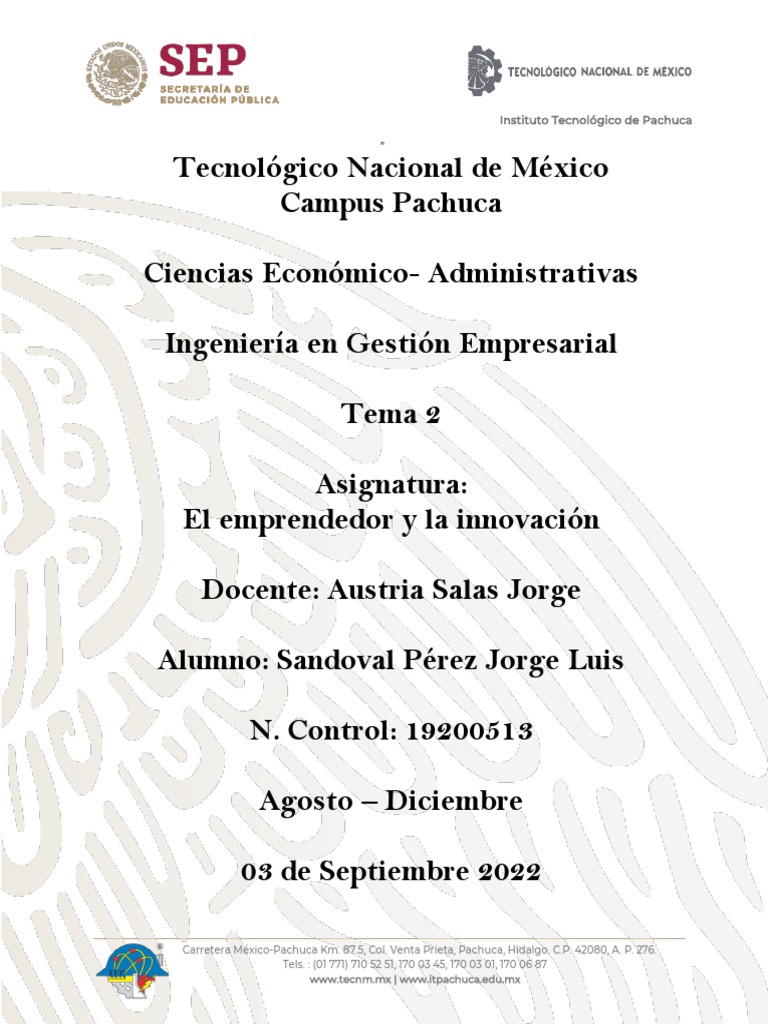 El Emprendedor Y La Innovación Tema 2 Jlsp Pdf Creatividad