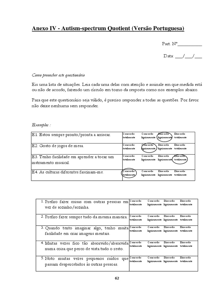 Autism Spectrum Quotient | PDF
