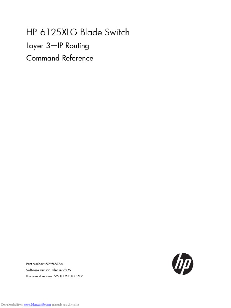 HP 6125XLG Blade Switch IP Routing Command Reference PDF I Pv6