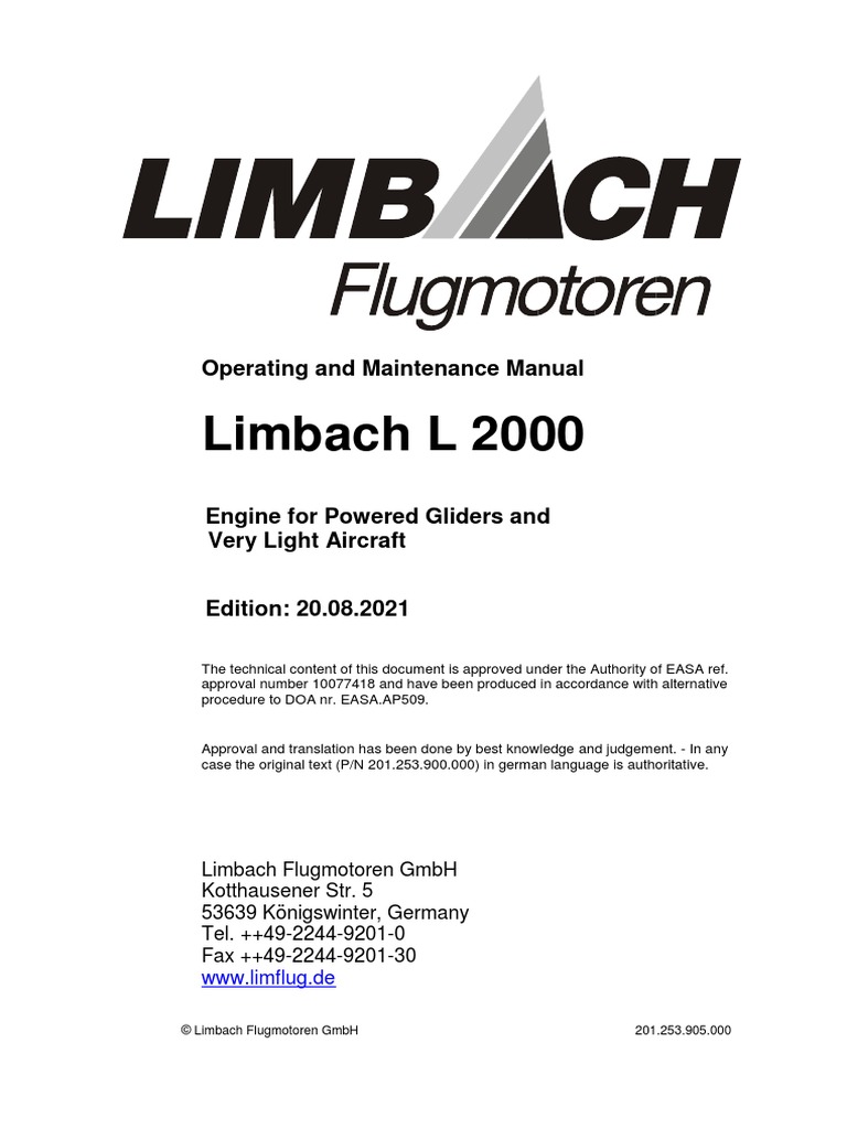 Limbach l2000 All Operatingandmaintenancemanual en | PDF | Engines ...
