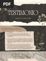 Testimonio | PDF | Testimony | Narrative
