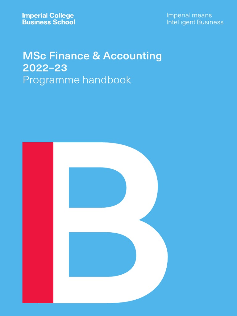 MSC Finance and Accounting Programme Handbook 2022-23 | PDF ...