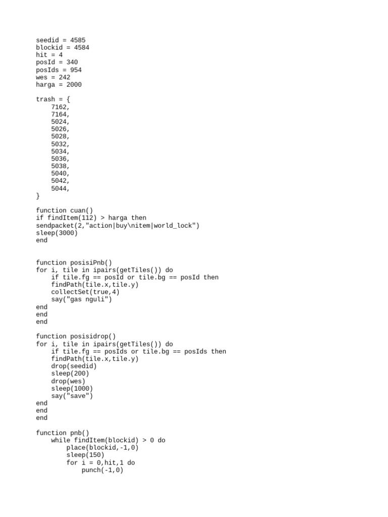 Game Automation Script for Item Management | PDF