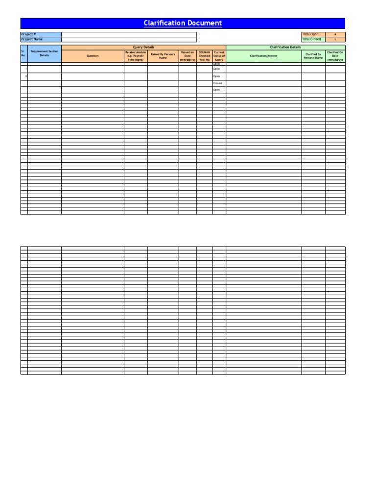 clarification document template pdf microsoft office excel