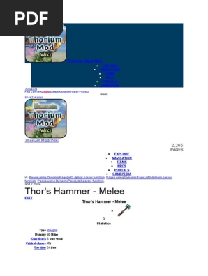Thor's Hammer melee Thorium