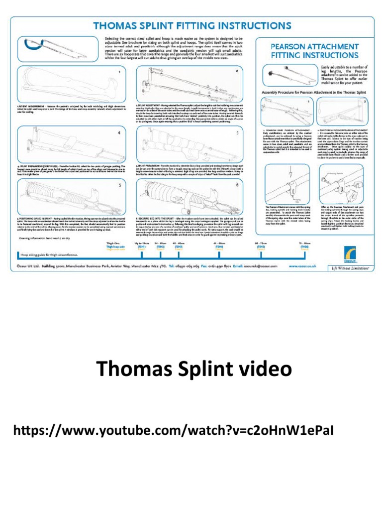 Thomas Splint And Pearson Attachment