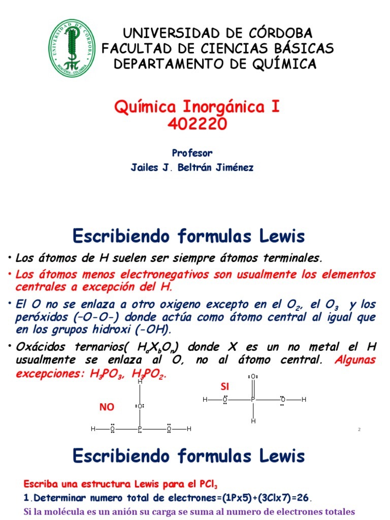 Estructuras de Lewis y Cargas Formales | PDF | Enlace químico | Enlace  covalente, image size:768x1024