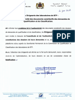 Avis Au Sujet de L Authenticite Des Documents Constitutifs Des Demandes de QC LABO - FR
