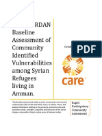 Care Jordan Baseline Assessment of Community Identified Vulnerabilities Among Syrian Refugees Living in Amman