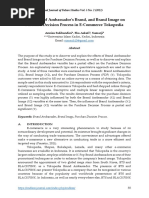 The Effect of Ambassador's Brand, and Brand Image On Purchase Decision Process in E-Commerce Tokopedia