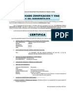 Certificado de Zonificacion y Vias 2019