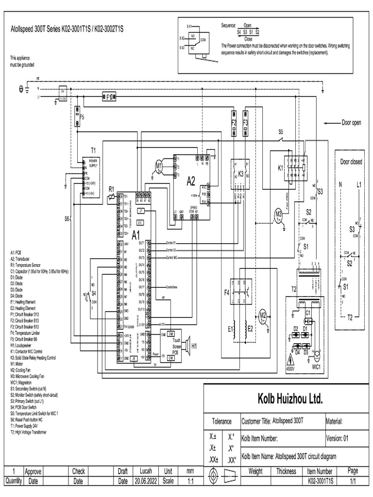 Atollspeed 300T K02-3001T1S K02-3002T1S Electrical Diagram en | PDF