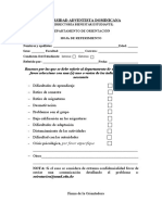 Formulario de Referimiento. Departamento de Orientación