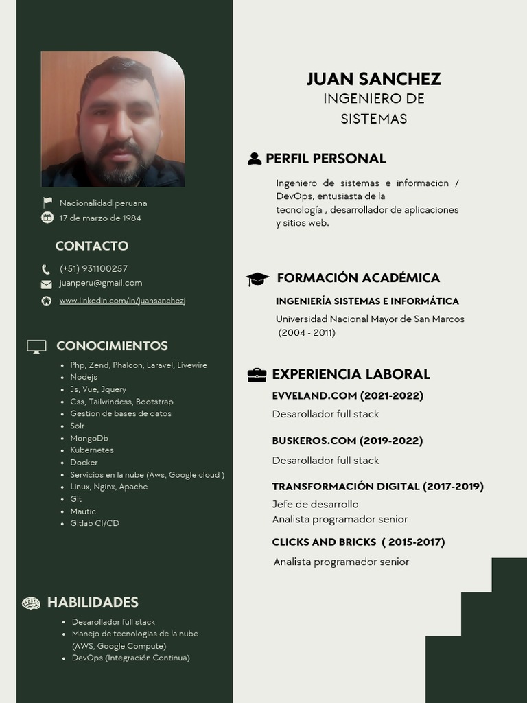 Perfil de Ingeniero DevOps y Full Stack | PDF