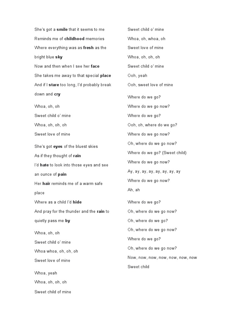 Sweet Child of Mine PDF