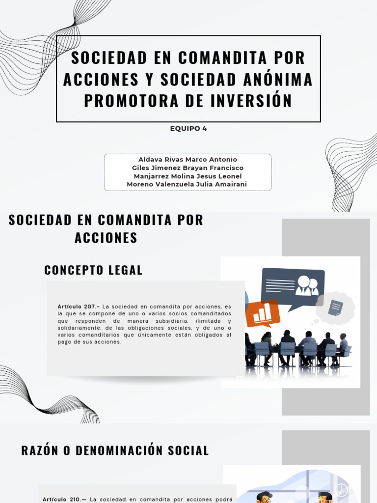Sociedad en Comandita Por Acciones y Sociedad Anónima Promotora de ...
