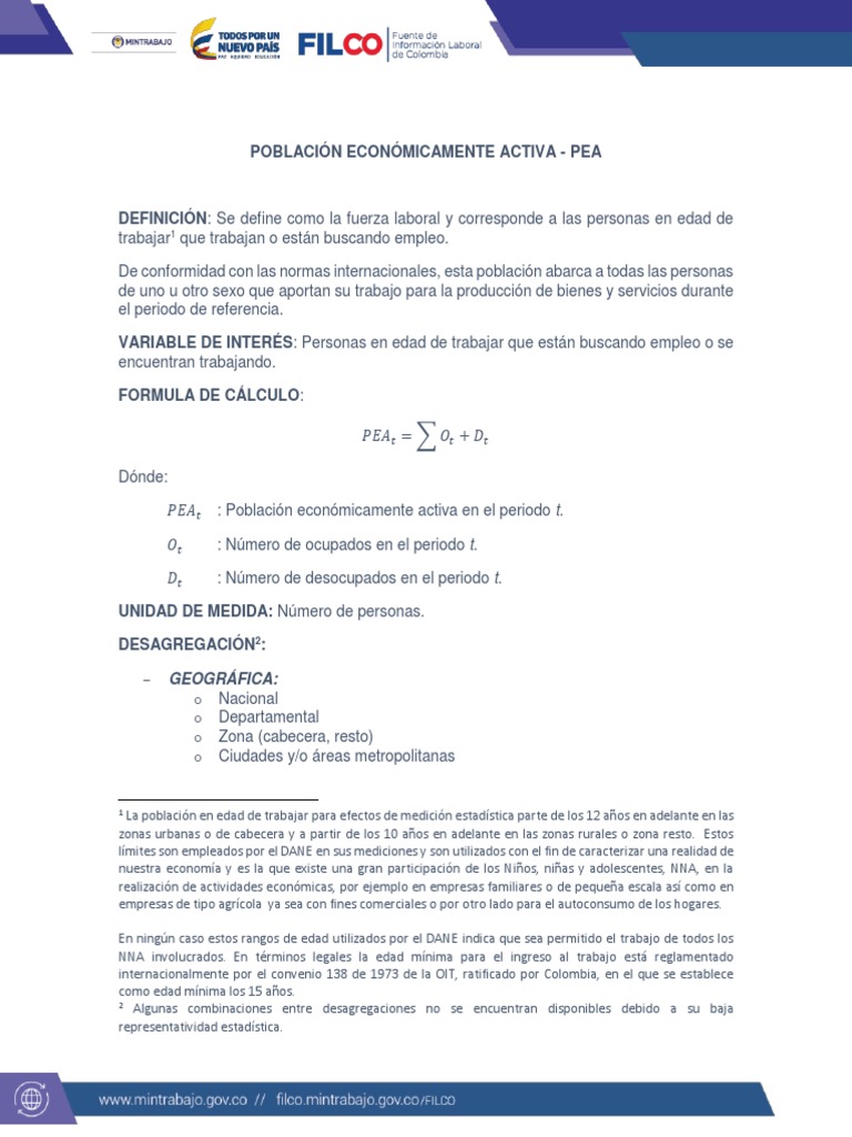 Población Económicamente Activa PDF