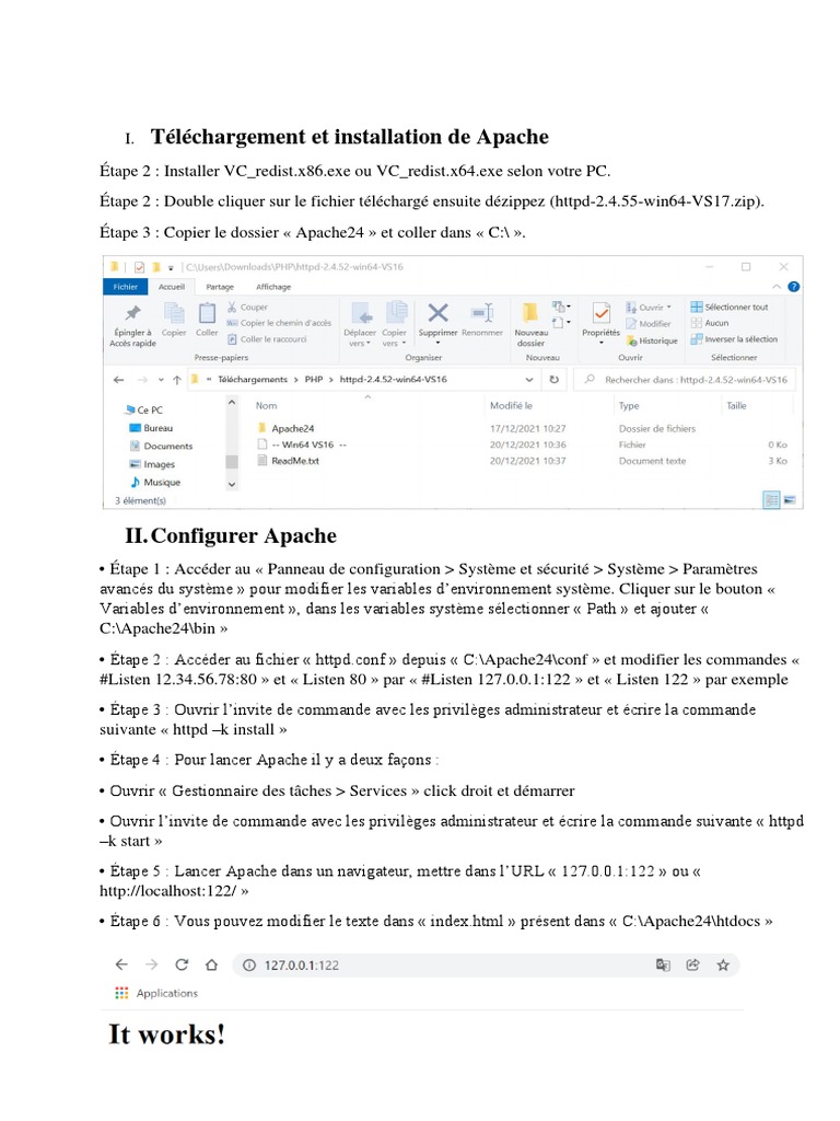 Installation et configuration d'Apache et PHP | PDF | Ingénierie ...
