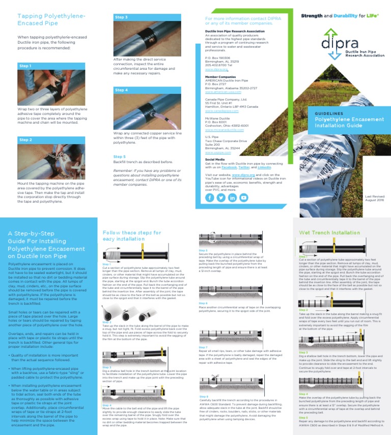 Polyethylene Encasement Installation Guide | PDF | Pipe (Fluid ...