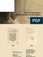 A Escrita Homoerótica de António Botto em Dois Tempos