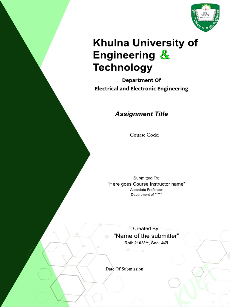 KUET Assignment Cover Page | PDF | Digital Technology | Software ...