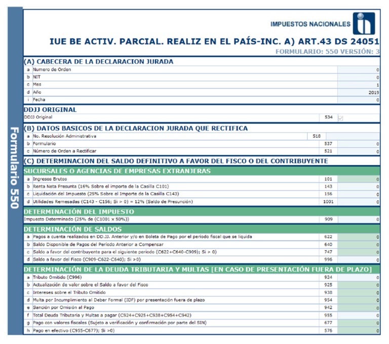 Formulario 550 v3 | PDF